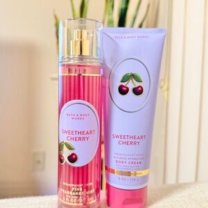 Bath & Body Works Sweetheart Cherry Moisturizer & Mist - Pink and Purple